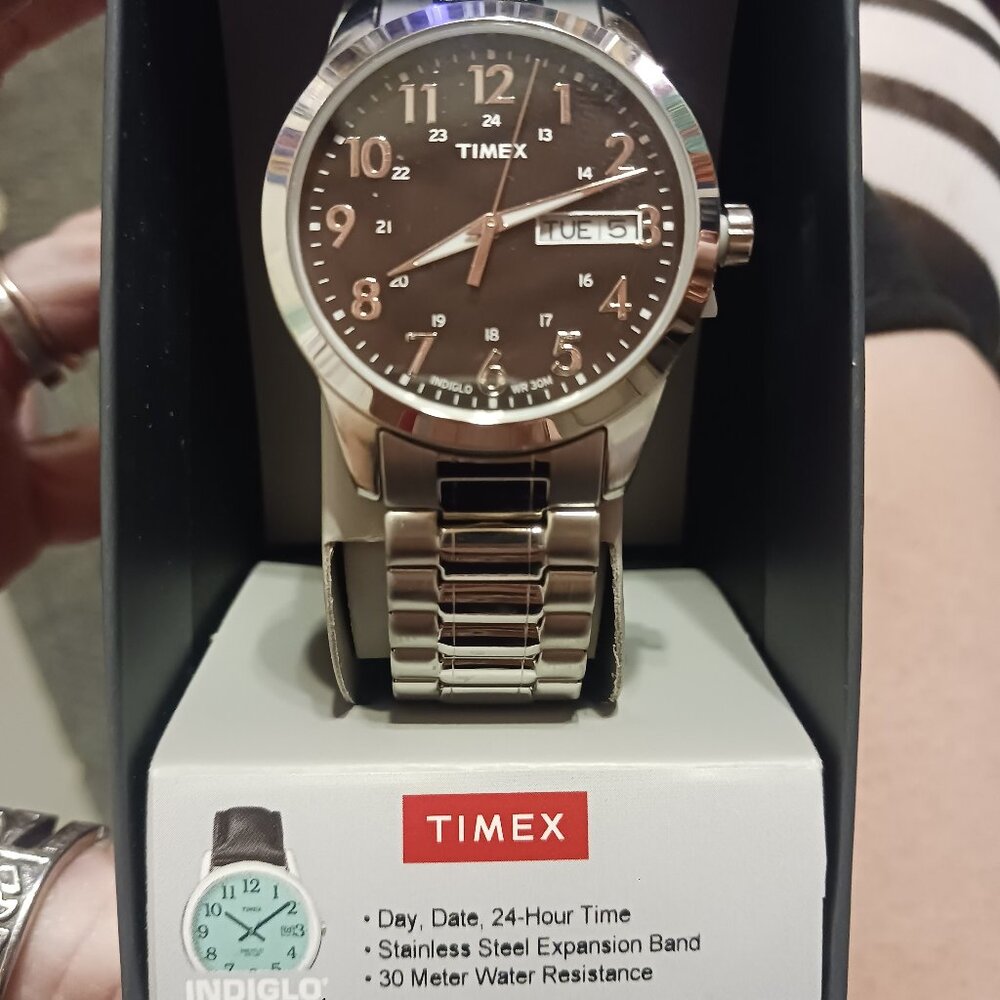 TIMEX INDIGLO STAINLESS STEEL Watch Expansion Band 30 Meter Water Resistance